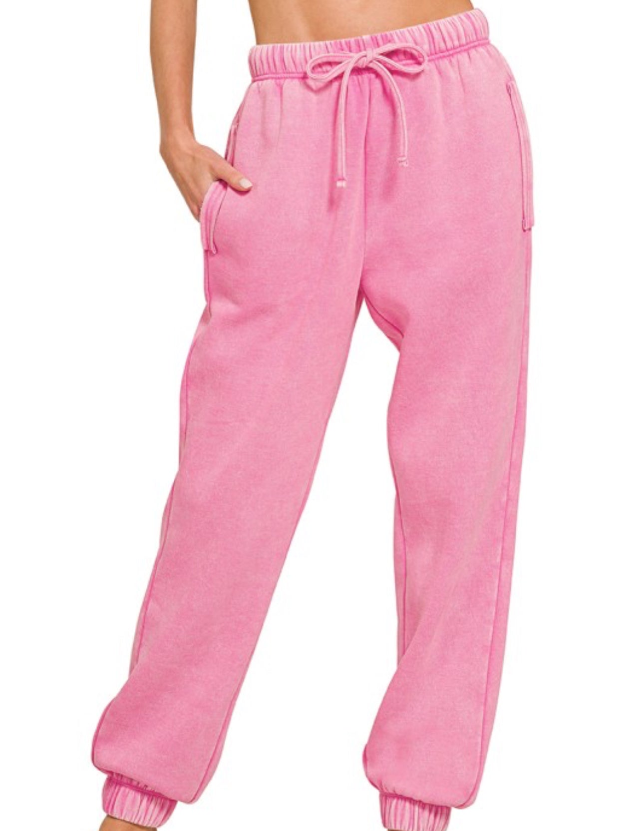 Acid Wash Sweat Pants with Pockets