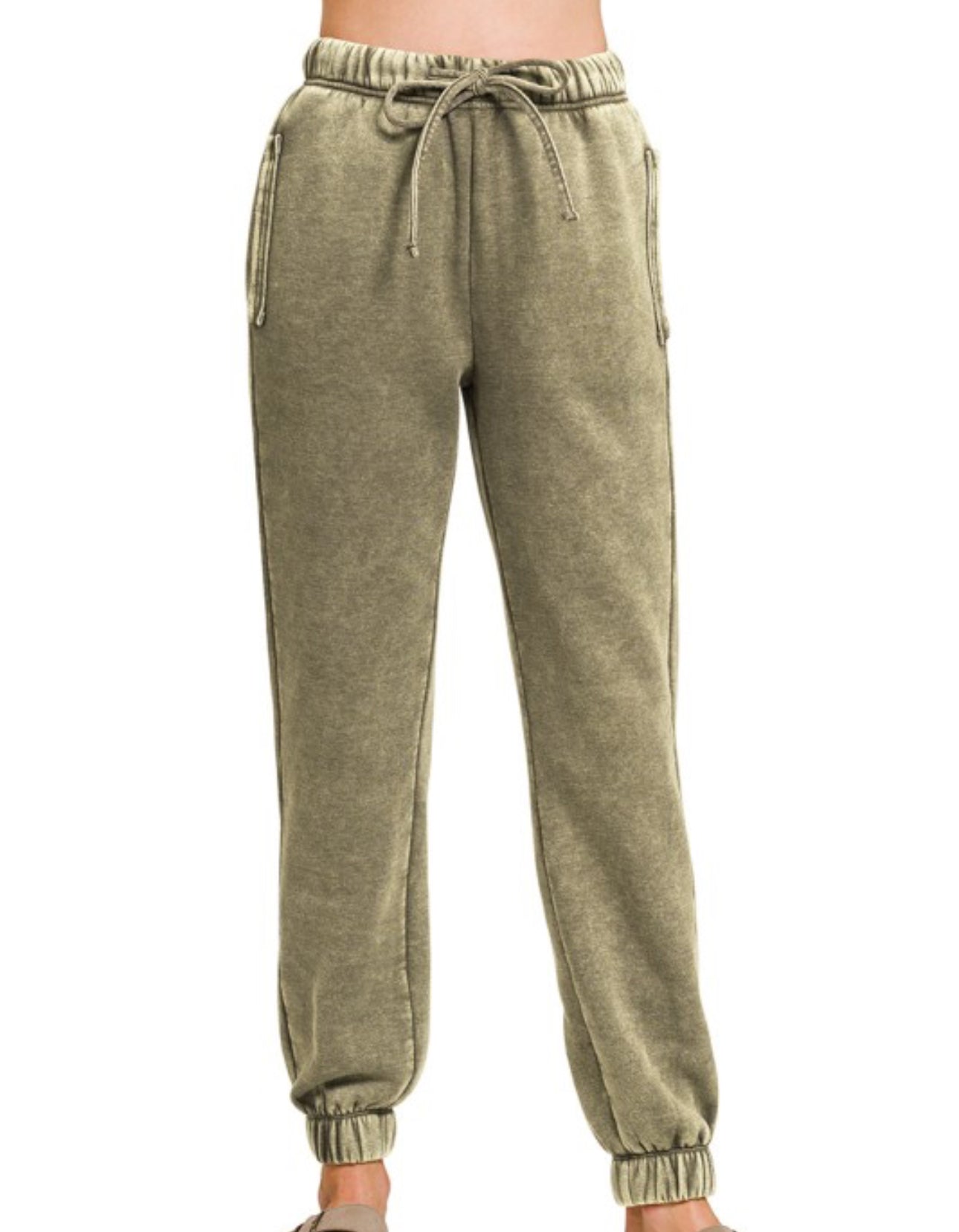 Acid Wash Sweat Pants with Pockets