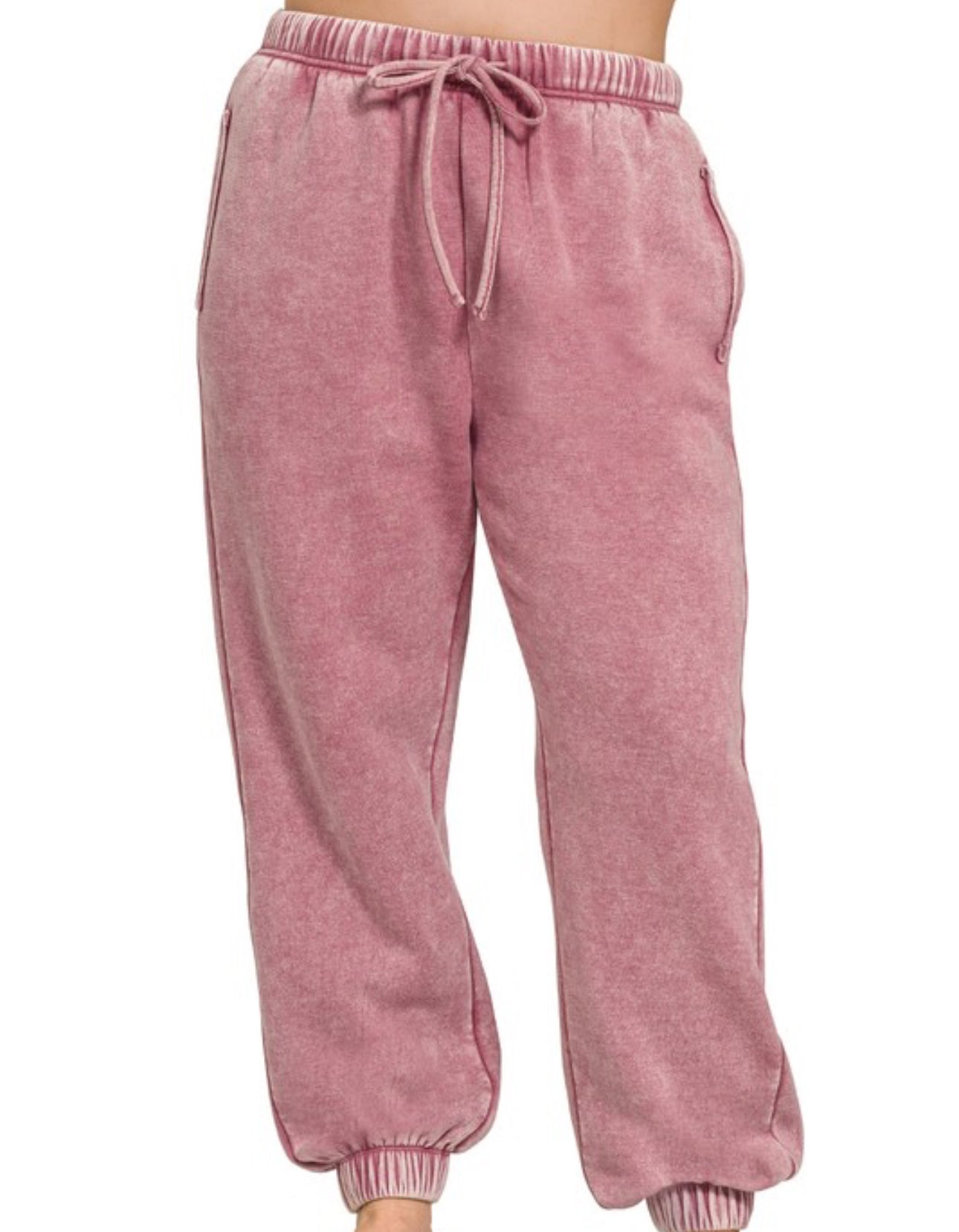 Acid Wash Sweat Pants with Pockets