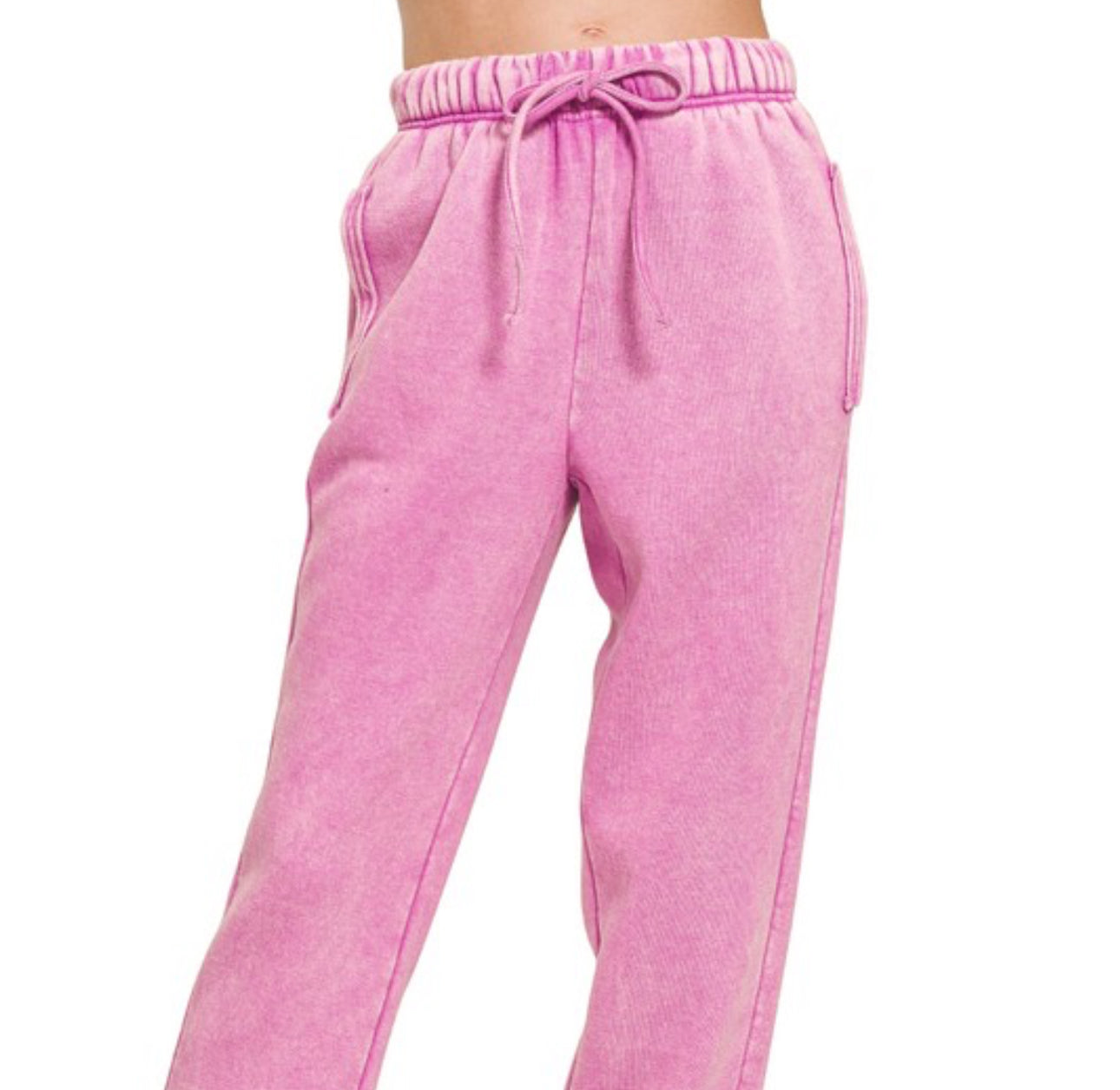 Acid Wash Sweat Pants with Pockets