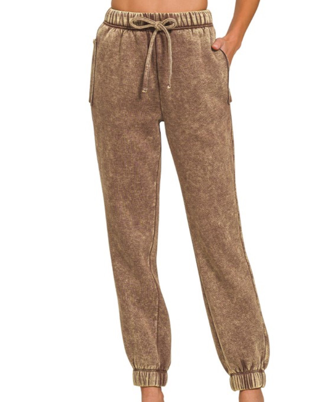 Acid Wash Sweat Pants with Pockets