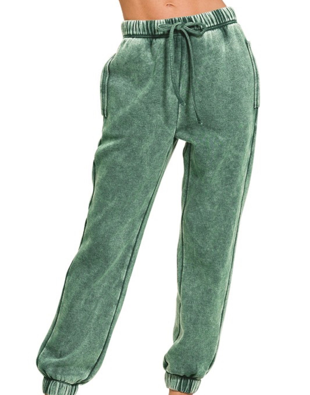 Acid Wash Sweat Pants with Pockets