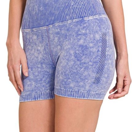 Washed Ribbed High Waist Short