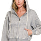Acid Washed Cropped Hoodie