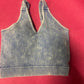 Acid Wash Ribbed Bra with cups