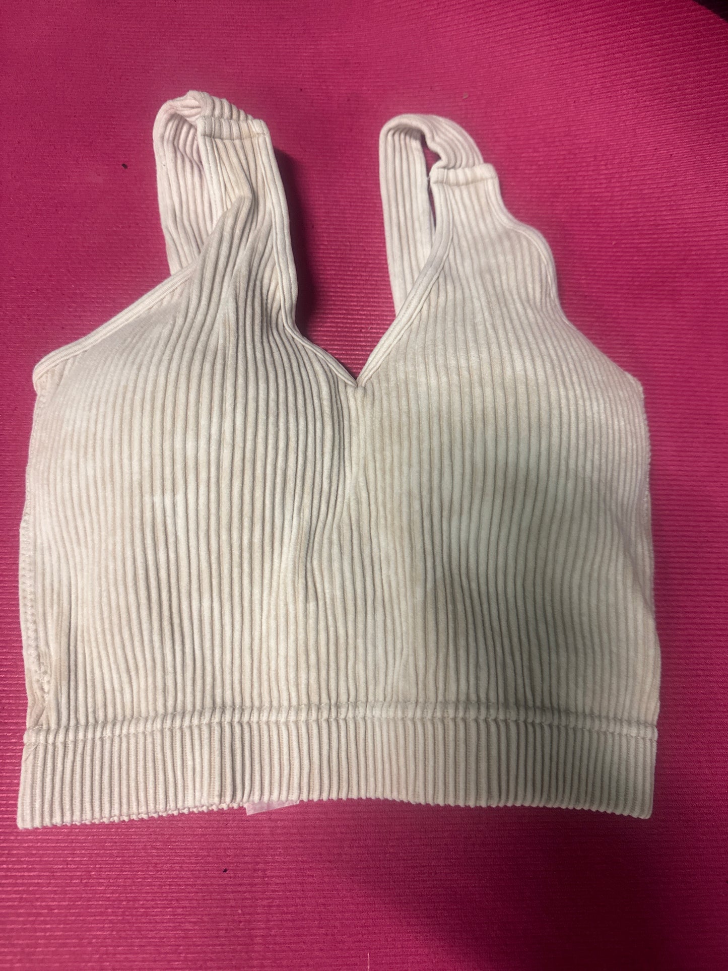 Acid Wash Ribbed Bra with cups