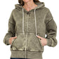 Acid Washed Cropped Hoodie