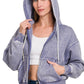 Acid Washed Cropped Hoodie
