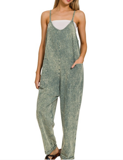 Oversized Acid Wash Romper