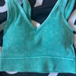 Washed Ribbed Halter Bra