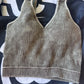 Washed Ribbed Halter Bra