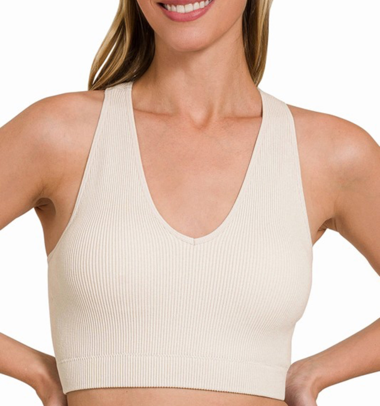 Washed Ribbed Seamless Crop Tank