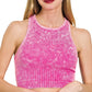 Scoop Neck Acid Wash Ribbed Tank