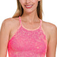Racerback Acid Wash Ribbed Crop Tank