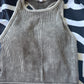 Scoop Neck Acid Wash Ribbed Tank