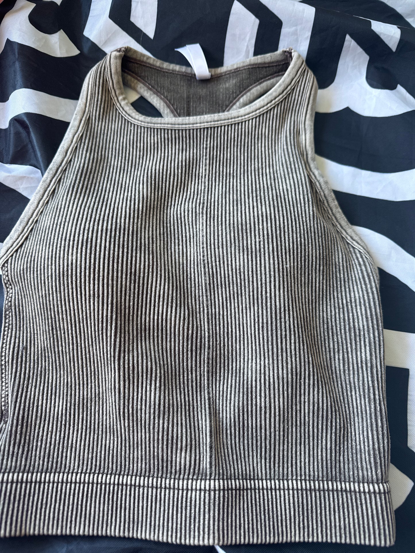 Scoop Neck Acid Wash Ribbed Tank