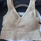 Washed Ribbed Halter Bra