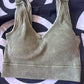 Washed Ribbed Halter Bra