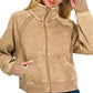 Acid Wash Zip Up Fleece Jacket