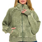 Acid Wash Zip Up Fleece Jacket
