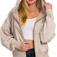 Acid Washed Cropped Hoodie