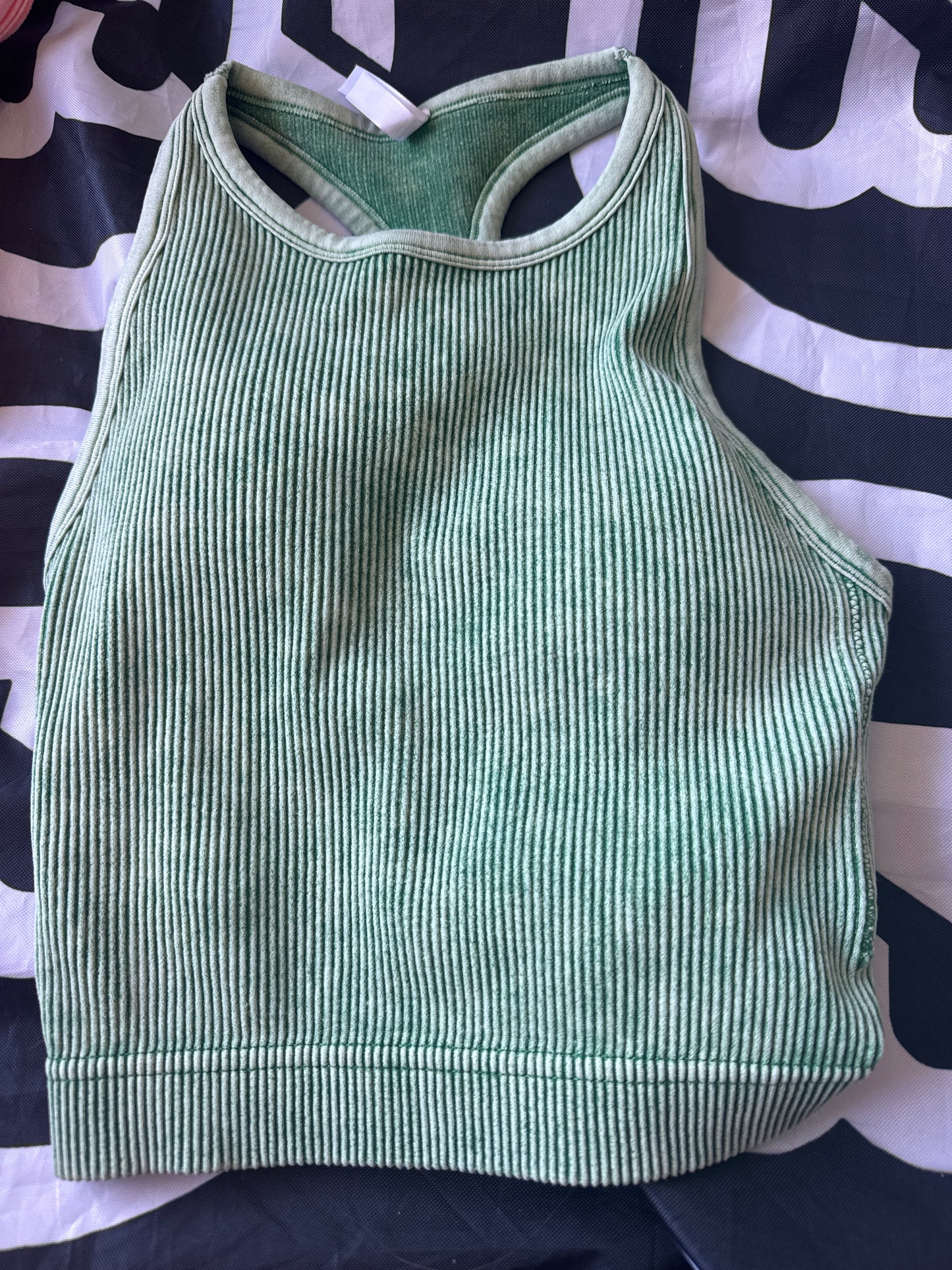 Scoop Neck Acid Wash Ribbed Tank