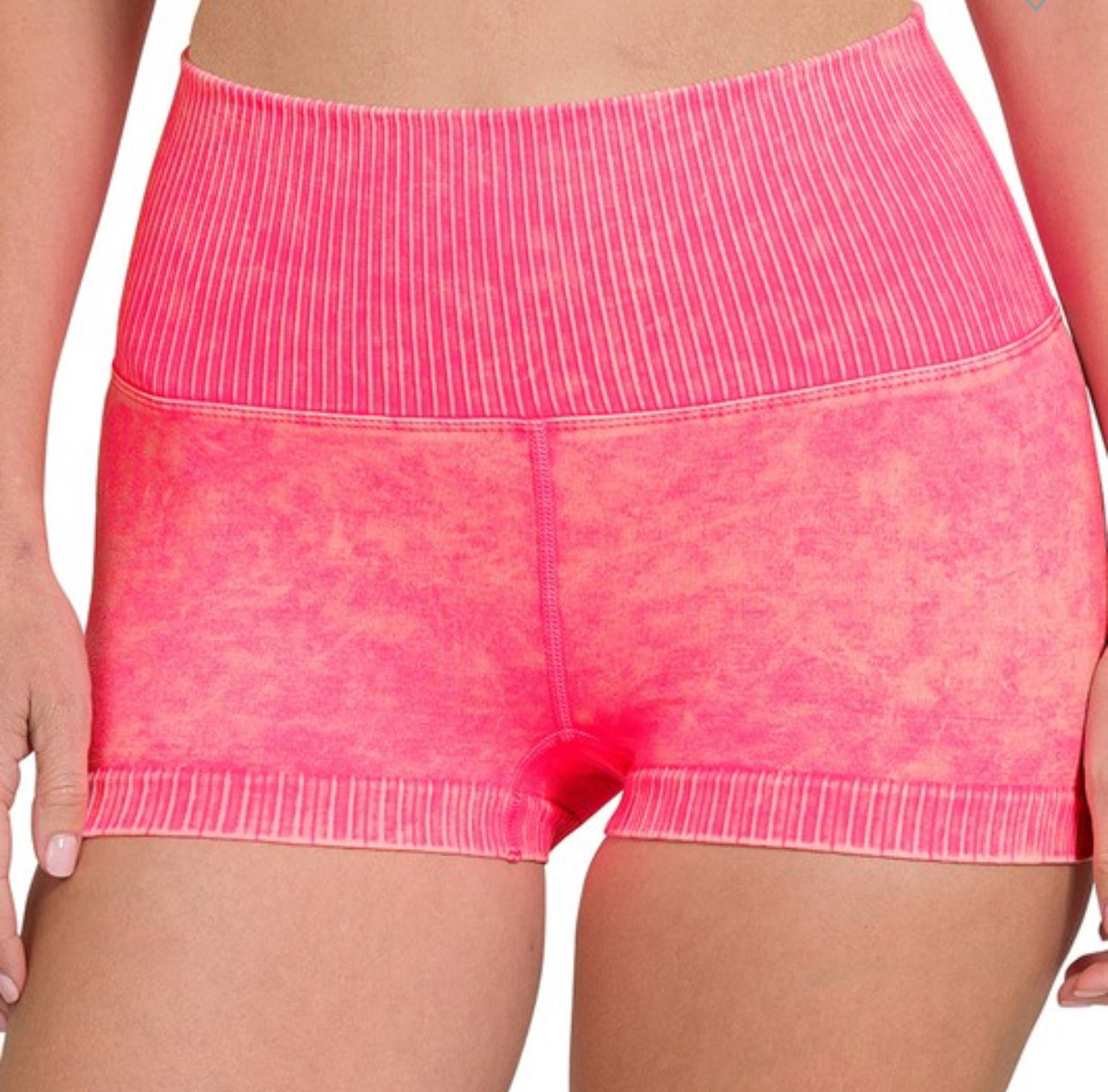 Washed Ribbed 2” Shorty Short