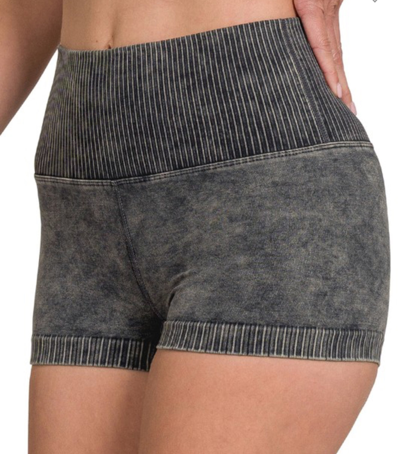 Washed Ribbed 2” Shorty Short