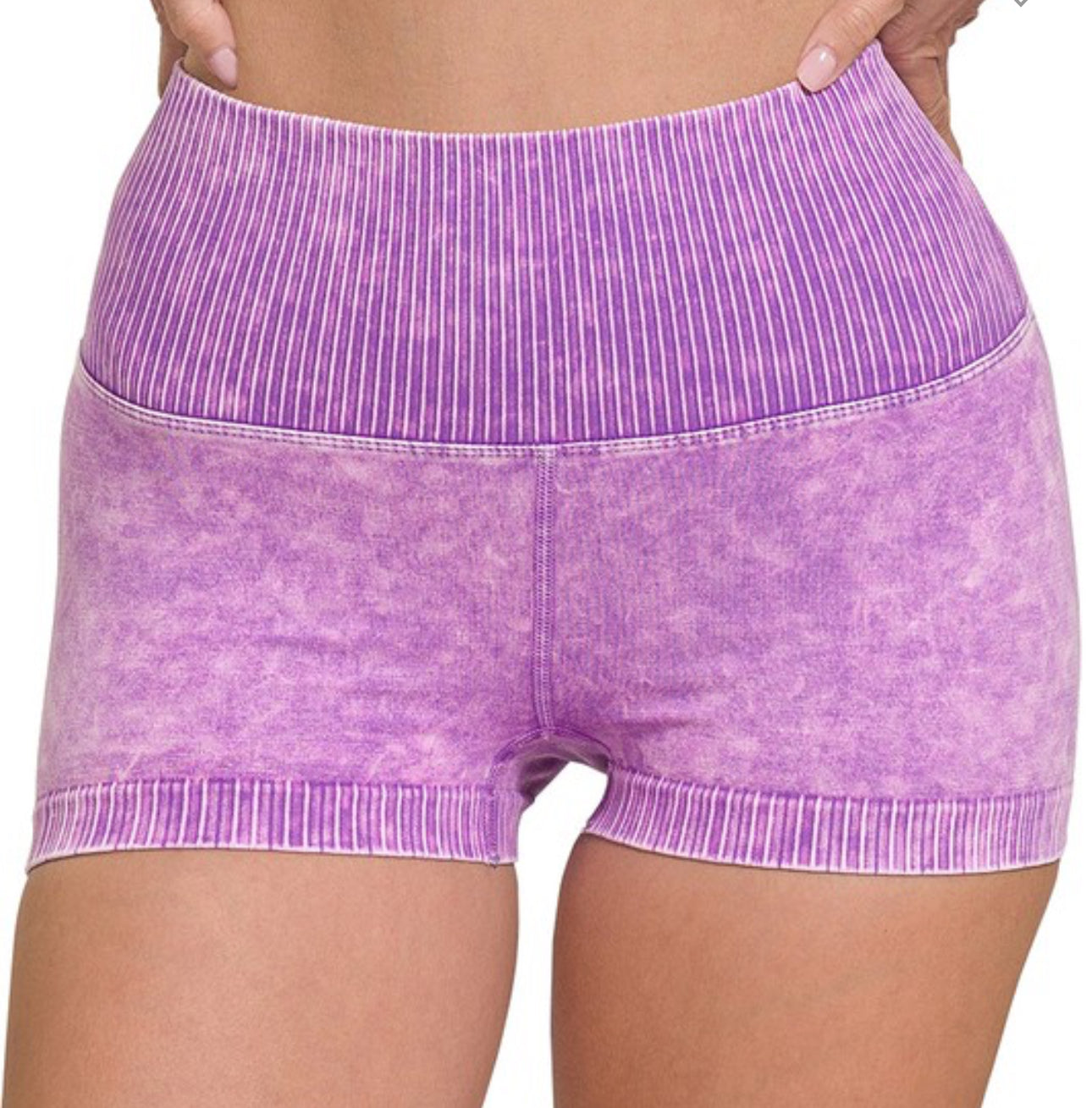 Washed Ribbed 2” Shorty Short