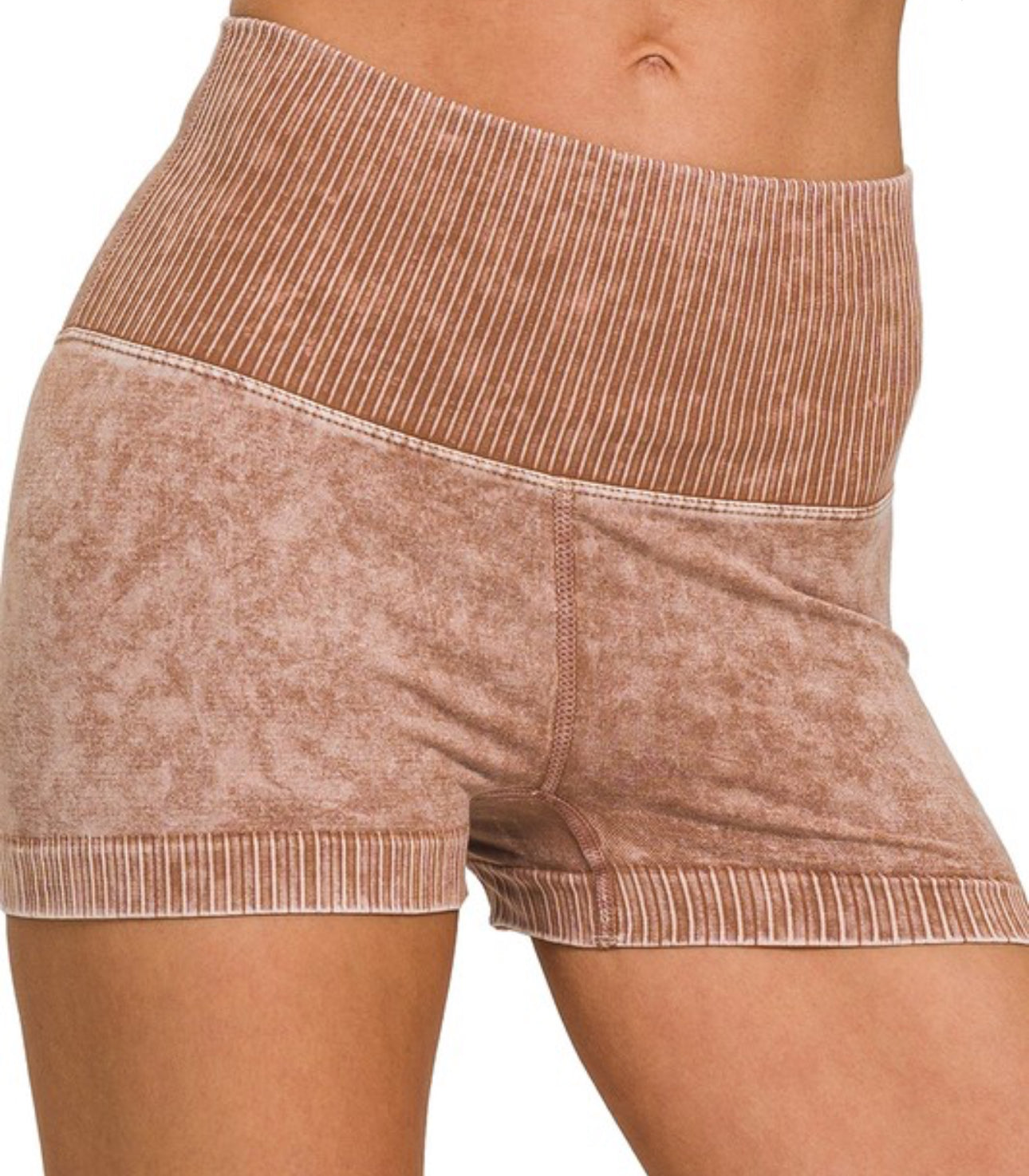 Washed Ribbed 2” Shorty Short