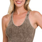 Washed Ribbed Halter Bra