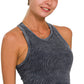 Scoop Neck Acid Wash Ribbed Tank
