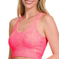 Washed Ribbed Halter Bra
