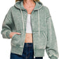 Acid Washed Cropped Hoodie