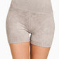 Washed Ribbed High Waist Short