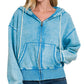 Acid Washed Cropped Hoodie