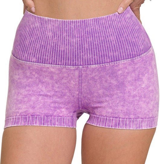 Washed Ribbed 2” Shorty Short