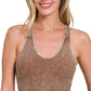 Washed Ribbed Halter Bra
