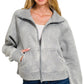 Acid Wash Zip Up Fleece Jacket