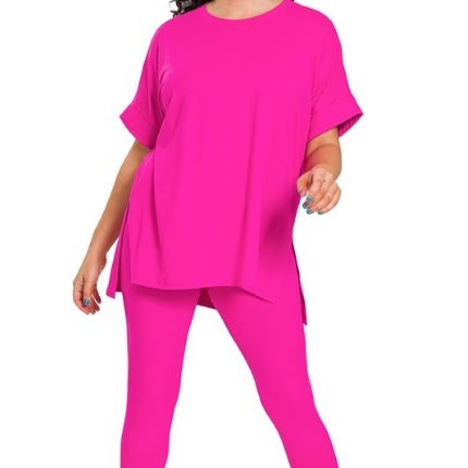 Plus Size Microfiber Loungewear Set