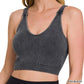 Washed Ribbed Halter Bra