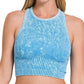 Washed Ribbed Seamless Crop Tank