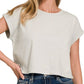 Folded sleeve crop tee