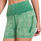 Washed Ribbed High Waist Short