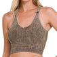 Washed Ribbed Halter Bra