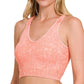 Washed Ribbed Halter Bra